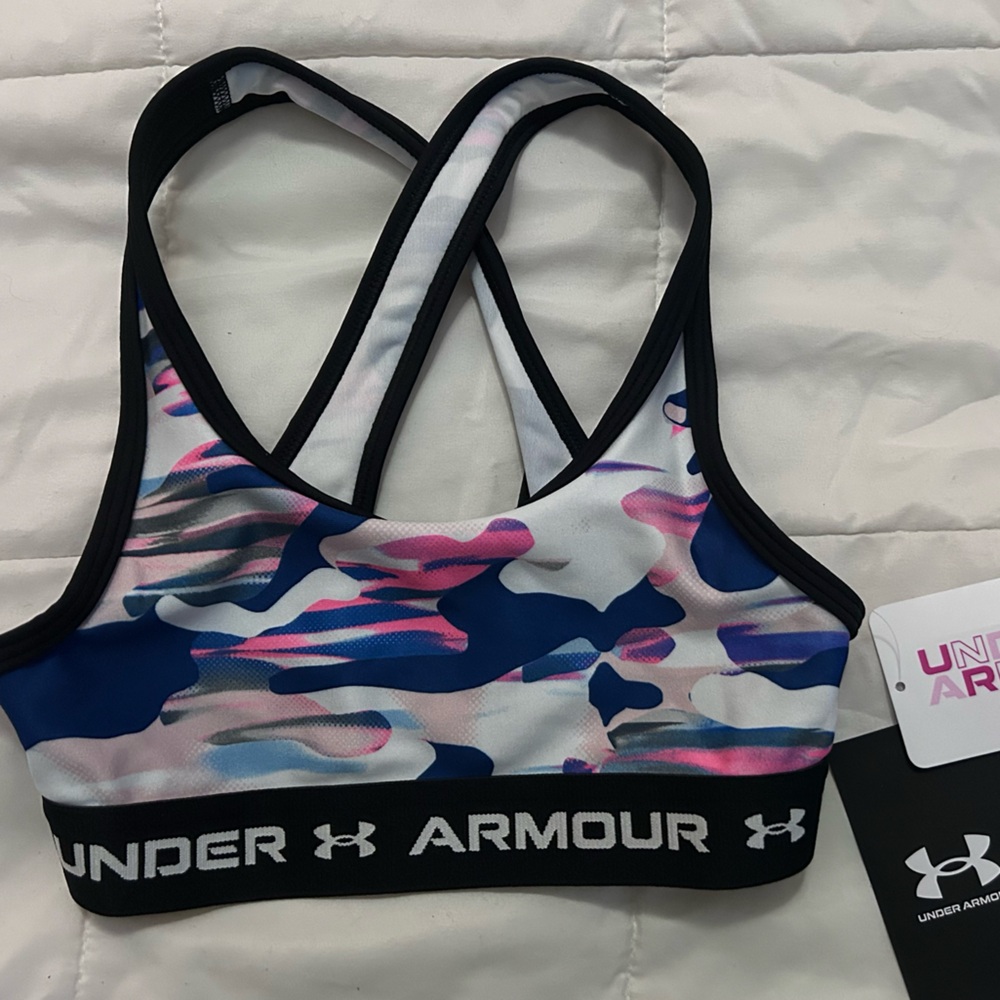 Under Armour girls G cross back sport bra NWT